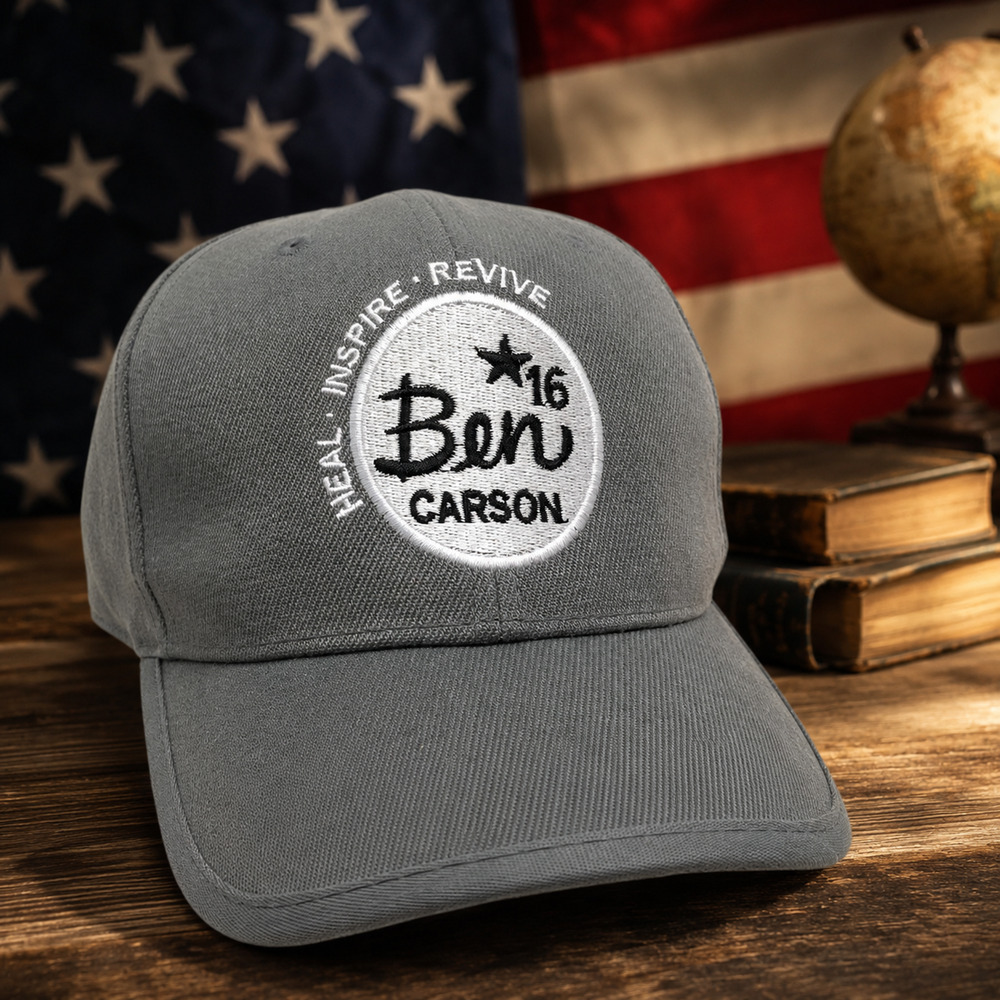 Dr. Ben Carson 2016 Presidential Campaign Gray Strapback Hat Revive USA Cap